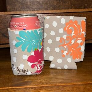 Thirty-One Polka Dot & Floral Can Cooler